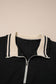 Black Striped Webbing Trim Preppy Polo Tee Dress