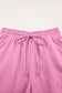 Bonbon Solid Loose V Neck Half Sleeve Tee and Shorts