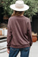 Dark Khaki Contrast Terry Bow Pattern Drop Shoulder Sweatshirt