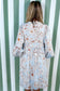 Brown Floral Print Tie Neck 3/4 Sleeve Mini Dress
