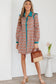 Orange Boho Floral Contrast Collared Shirt Mini Dress