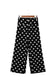 Black Polka Dot Print Patched Pocket Mid-rise Straight Leg Pants