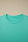 Mint Green Casual Plain Crew Neck Tee