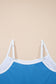 Blackish Green Color Block Edge Ribbed Pocketed Lined Swim Dress