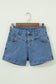 Ivy Seam Detail Pocketed Cuffed Hem Denim Shorts