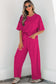 Sky Blue Drop Shoulder Boxy Tee and Barrel Pants Set