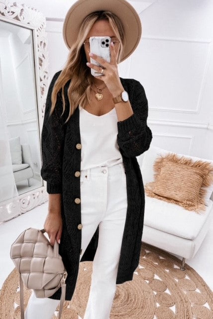 Black Long Sleeve Cardigan - Final Sale