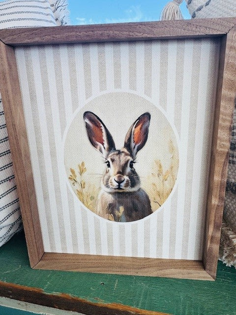 Bunny Framed Farmhouse Picture - Easter