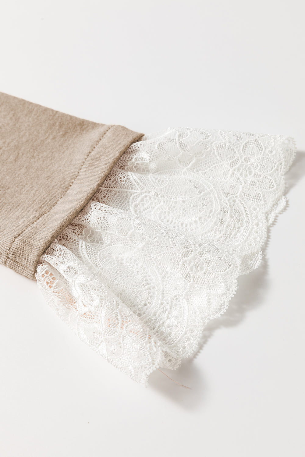 Parchment Lace Contrast Knit - Final Sale