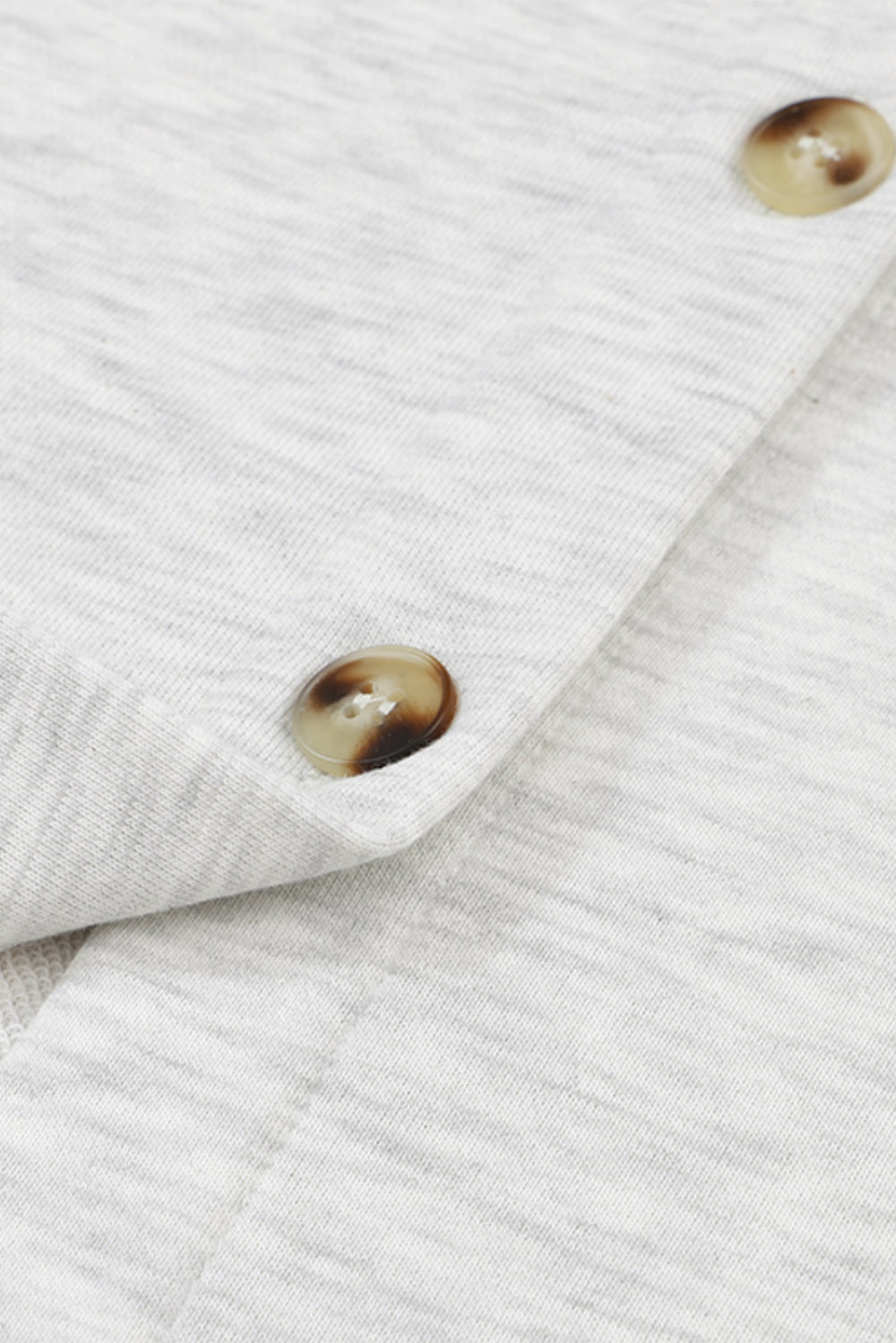 Gray Button Up Contrast Knitted Sleeves Hooded Jacket - Final Sale
