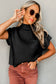 Black Patch Pocket Ribbed Knit Short Sleeve Sweater - Final Sale