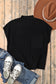Black Patch Pocket Ribbed Knit Short Sleeve Sweater - Final Sale