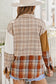 Orange Plaid Color Block Patchwork Shirt Jacket with Pocket - Final Sale