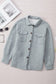 Gray Retro Quilted Flap Pocket Button Shacket - Final Sale
