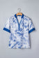 Blue Wild Animal Paradise Contrast V Neck Raglan Sleeve Blouse