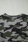 Brown Retro Camouflage Print Exposed Seam Patchwork Drop Shoulder Sweatshirt