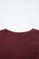 Burgundy Exposed Seam Ribbed Long Sleeve Top