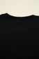 Black Chenille Game Day Graphic Drop Shoulder Sweatshirt