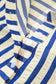 Blue Stripe Collared Half Button Side Pockets Loose Fit Mini Dress