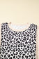 Gray Leopard Color Block Patchwork Reverse Stitch Plus Size Baggy Pullover
