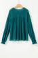 Evergreen Sheer Lace Balloon Sleeve Babydoll Blouse