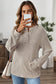 Clearly Aqua Ribbed Texture Drop Shoulder Henley Knit Top