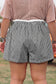 Sky Blue Contrast Trim Plaid Print Plus Size Shorts