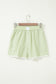 Green Gingham Plaid Button Detail Lace Trim Boxer Shorts