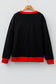 Black GAME DAY Letter Graphic Varsity Striped Detail Baggy Sweatshirt