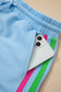 Beau Blue Striped Detail Flutter Sleeve Zipped Collar Short Set