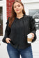 Black Ruffle Balloon Sleeve Chiffon Elegant Plus Size Shirt