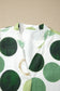 Green Polka Dot Print Flounced Half Sleeve Casual Vacation Style Mini Dress