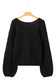 Bright Green Festive Bow Backless Bubble Sleeve Sweater