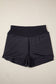 White Solid Color Ribbed Patchwork High Waist Athletic Shorts