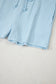 Beau Blue Ribbed Button V Neck Tank Top and Shorts Set