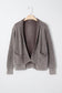 Dark Brown Mineral Wash Exposed Seam Patchwork Knit Open Sweater Cardigan