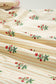 Apricot Striped Floral Print Contrast Detail Ruffle Hem Short Dress