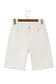 White Solid Color Rolled Cuffs Denim Bermuda Shorts
