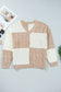 Parchment Colorblock V Neck Long Sleeve Tunic Loose Fit Plus Size Sweater