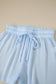 Beau Blue Sheer Tunic Shirt Drawstring Shorts 2pcs Swim Cover Up