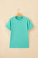 Mint Green Casual Plain Crew Neck Tee