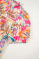 Rose Tropical Vacation Vibe Printed Button Up Short Sleeve Shirt