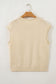 Apricot Buttoned Front Rolled Hem Cap Sleeve Sweater Top