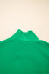 Bright Green Textured Short Sleeve Half Zip Drawstring Waist Romper