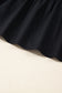 Black Contrast Trim Knot Cuffs Plus Size V Neck Mini Dress