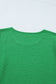 Sea Green Solid Color Ruffle Trim Short Sleeve Blouse