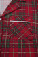 Red Plus Size Plaid Short Sleeve Shirt Loose Pants 2pcs Pajama Set