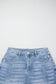 Beau Blue Acid Wash Raw Hem Denim Shorts