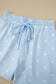 Black Exposed Seam Detail Polka Dot Loose Tee Drawstring Shorts Set