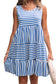Sky Blue Stripe U Neck Sleeveless Loose Fit Mini Dress